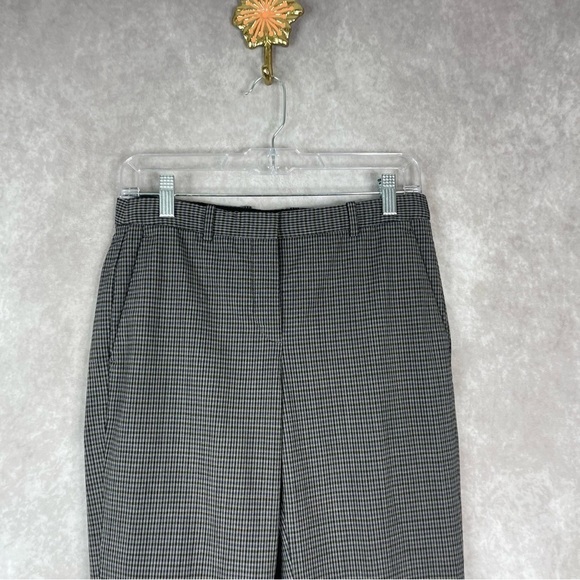 Theory Hartsdale SF Classic Check Grey Brown Multi Wool Pants Trouser Size 2 - Picture 4 of 10
